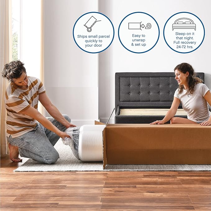 Cool Gel 8 Inch California King Memory Foam Mattress Medium Firm, King Size Memory Foam Mattress Cooling, Made in the USA, 8" Depth with Pressure Relief, CertiPUR-US Certified, CoolGel Bed