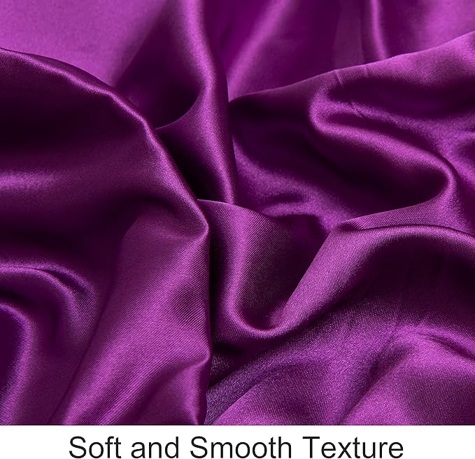 NTBAY Silk Satin Toddler Pillowcases, Small Pillow Case Pillow Cover 14x20 Inches with Envelope Closure, Soft and Silky Cooling Travel Pillow Covers for Nursery, Kids, Boys and Girls, Purple, 2 Pack
