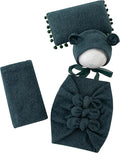 Vemonllas Newborn Baby Boy Girl Photography Props Bow Wrap, Posing Aid, Hat and Blanket Set of 4 Pcs