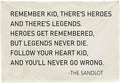 Baseball Sign-Hanging Rectangular Canvas Banner Flag Wall Decoration for Kids Boy Teen,Nursery Bedroom Playroom Wall Decor,Baby Shower Birthday Christmas Gift-The Sandlot Quote 28.5"L×20"W