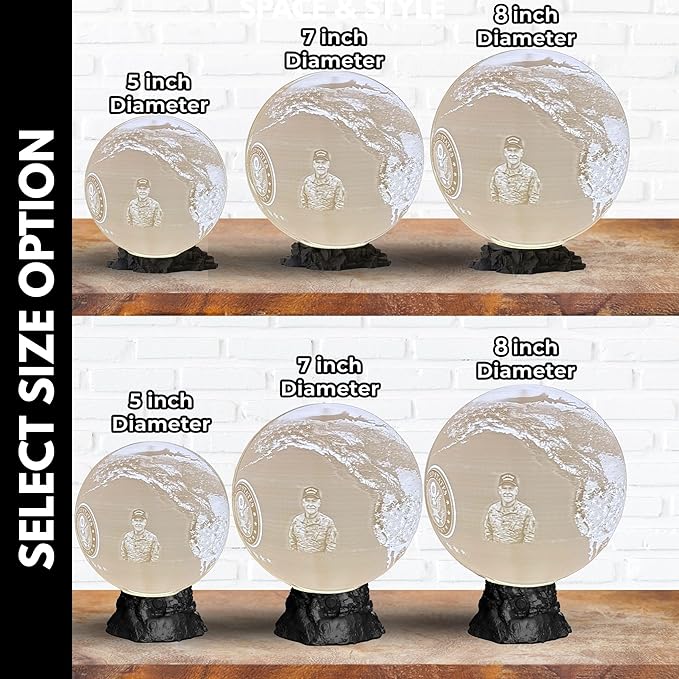 Personalized US Army Moon Lamp with Custom Text & Photo – Military Night Light for Soldiers, Veterans, Deployment Homecoming & Army Families | Army Decor, Military Retirement Gift
