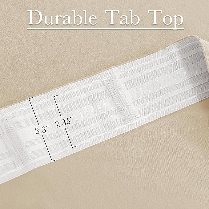 StangH Beige Curtains 120 inches Long High Ceiling Tall Curtains for Party Backdrops, Room Darkening Privacy Sliding Door Panels for Living Room Villa, W52 x L120, 2 Panels