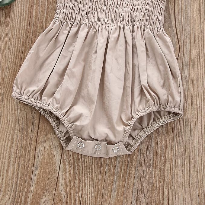 Newborn Baby Girl Bodysuit Sleeveless Halter Frill Romper One-piece Jumpsuit with Headband Summer Clothes Set