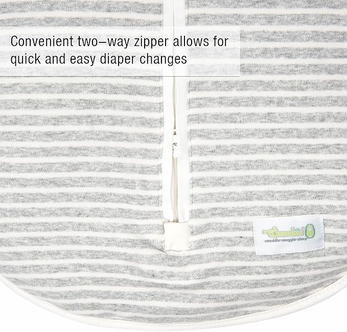 Woombie Original Baby Swaddling Blanket - Soothing, Cotton Baby Swaddle with Zipper - Wearable Newborn Blanket, Twilight Stripes, 14-19 lbs