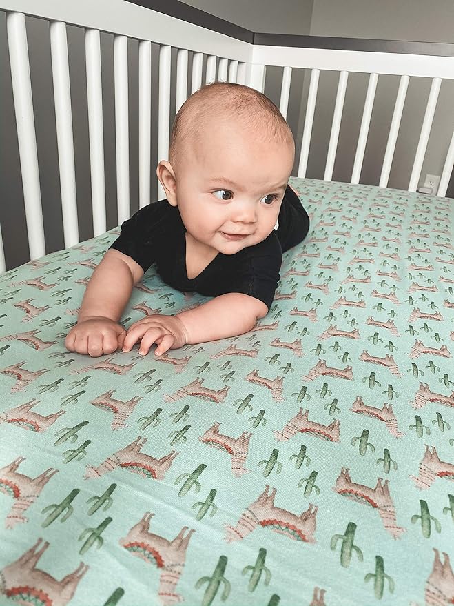 Premium Fitted Knit Crib Sheet/Toddler Sheet Cusco by Copper Pearl
