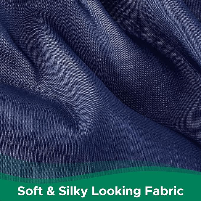 Biscaynebay Wrap Around Bed Skirts for Queen Beds 17" Long Drop, Navy Adjustable Elastic Dust Ruffles Easy Fit Wrinkle & Fade Resistant Silky Luxurious Fabric Solid Machine Washable