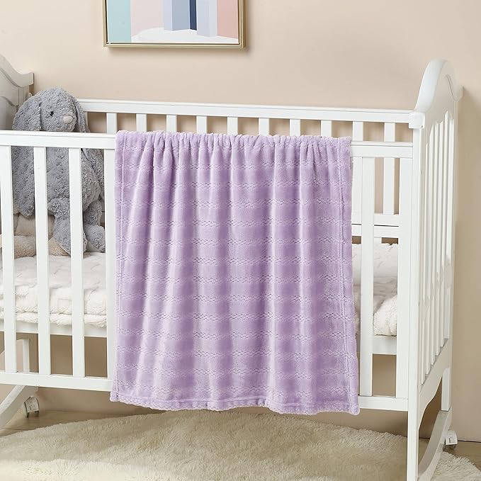 CREVENT 30''X40'' Lightweight Cozy Fluffy Warm Baby Blanket for Girls Infants Toddlers' Bedding Crib Cot Stroller, Baby Shower Birthday Newborn's Gift - Lavender