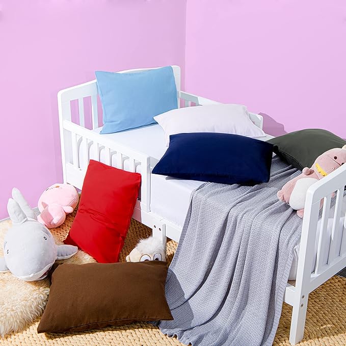 NTBAY Microfiber Toddler Pillowcases with Envelope Closure, 2 Pack 100% Brushed Microfiber Super Soft Travel Kids Nursery Pillow Cases, 14"x20" Fits Pillows Sized 12"x16" 13"x18" 14"x19", Wine Red