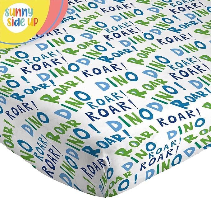 Sunny Side Up Dino Roar Full Sheet Set - 4 Piece Kids Bedding Set Includes Pillow Cover - Super Soft Dinosaur Microfiber Sheets