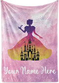 Personalized Princess Blanket for Girls - Ships Next Day, USA Made, Warm, Cozy, Soft Throw for Travel - Pink Room Decor - Plush Fleece or Sherpa Blanket with Custom Name (Fleece - 50x60)