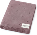 Organic Pointelle Receiving Swaddle Blanket for Girls - 100% Luxury Organic Soft Cotton Knit Warm Cozy Cuddle Stroller Blanket for Newborns, Infants, & Toddlers (Sugar Plum)