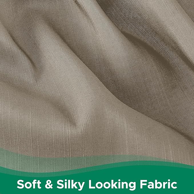 Biscaynebay Wrap Around Bed Skirts for Full & Full XL Beds 15" Drop, Taupe Adjustable Elastic Dust Ruffles Easy Fit Wrinkle & Fade Resistant Silky Luxurious Fabric Machine Washable
