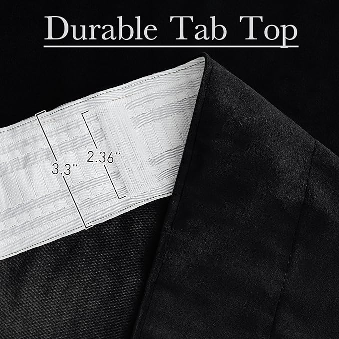 StangH Luxury Black Velvet Curtains 62x84 Inch Blackout Thermal Insulated Drapes for Living Room Sliding Door, Back Tab Enhance Privacy Panels for Bedroom, W62 x L84, 2 Panels