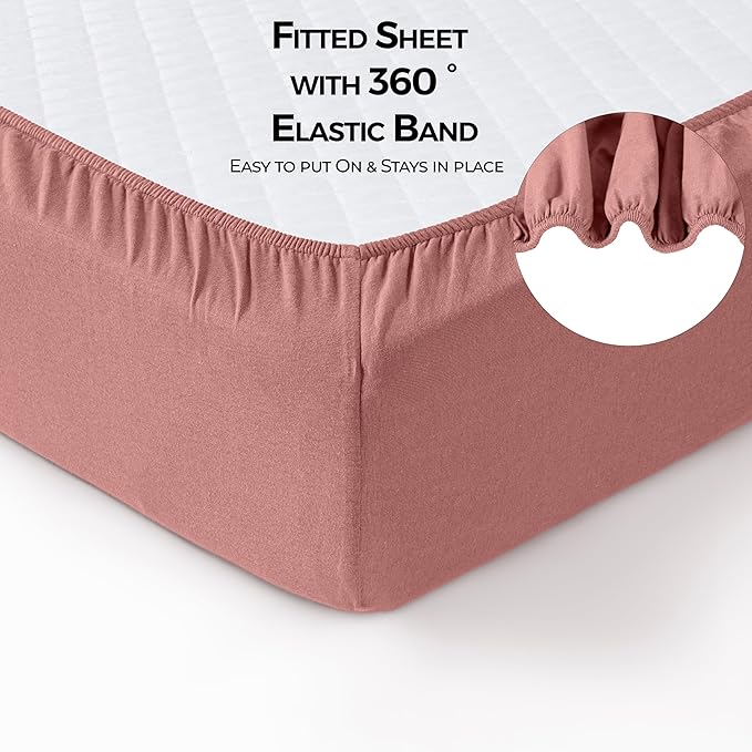 Dreamology 24x38 Mini Crib Sheets, 100% Cotton Crib Sheets for Boys,Girls,Crib Mattress Sheets,Pack and Play Sheets, Mini Crib Sheet Fitted | Rose,Dusty Pink