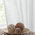 FMFUNCTEX Linen Semi Sheer White Curtains for Bedroom Living Room, Curtain Panels 84 Inches Long Sheer Linen Textured Window Drapes Farmhouse Light Filtering 2 Panels Rod Pocket