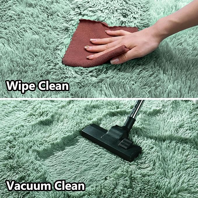 Sage Rug Collection - 3 x 5' Non-Slip Height Pile 1.4" Plush Rug Rubber Backing - Throw Rugs Carpet for Bedroom