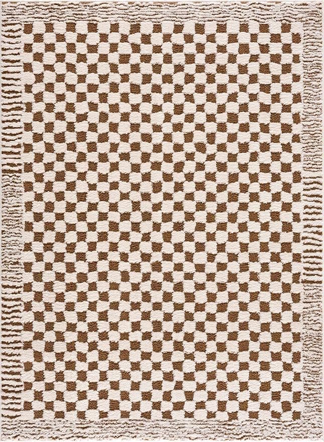 Hauteloom Leryn Living Room, Bedroom Area Rug - Farmhouse - High Pile - Bone - 9'2" x 12'