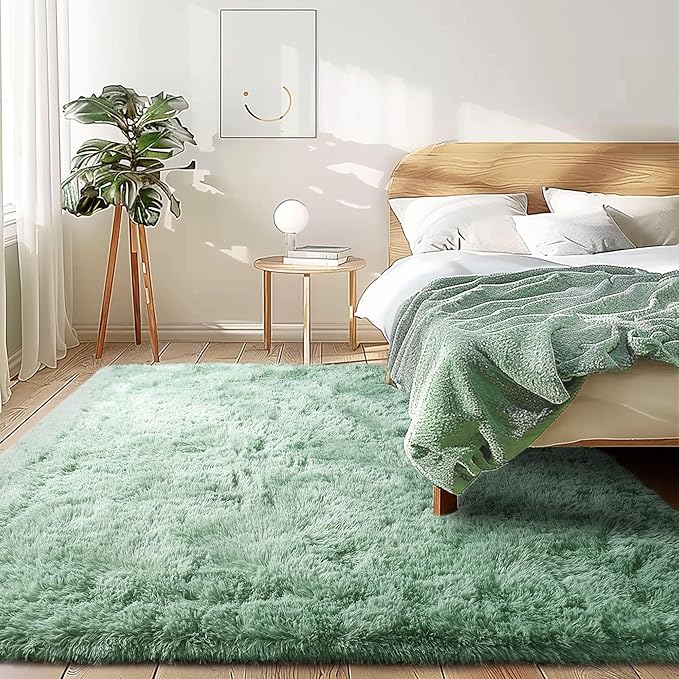 Sage Rug Collection - 3 x 5' Non-Slip Height Pile 1.4" Plush Rug Rubber Backing - Throw Rugs Carpet for Bedroom