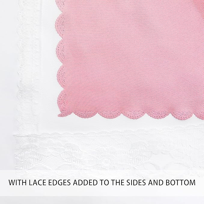XiDi Pink Curtains with Sheer Overlay for Girls Bedroom 2 Panels Blackout Double Layer Curtains 45 Inches Length for Kids Princess Nursery Room Star Cut Out Grommet Small Window Drapes W52 X L45