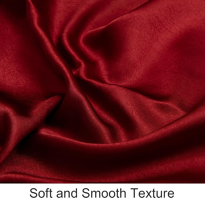 NTBAY Silk Satin Toddler Pillowcases, Small Pillow Case Pillow Cover 14x20 Inches with Envelope Closure, Soft and Silky Cooling Travel Pillow Covers for Nursery, Kids, Boys and Girls, Wine Red, 2 Pack