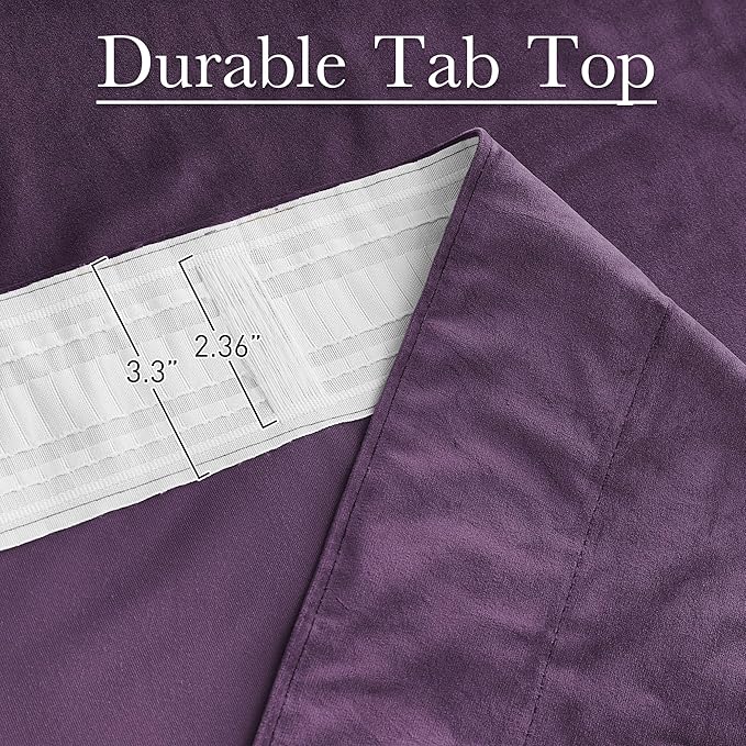 StangH Lavender Velvet Curtains, Room Darkening Soft Velvet Drapes for Bedroom Living Room, Thermal Insulated Window Treatment with Back Tab, Energy Efficient Privacy Protect, 52x84 inch, 2 Panels