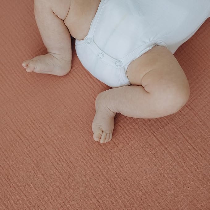 Dreamology Muslin Crib Sheets,Girls,Boys,Standard Crib Sheet,2 Pack,Soft,Pink Crib Sheet,100% Cotton Crib Sheets for Standard Cribs and Toddler Bed Fitted Sheet,52x28 Crib Mattress Sheets | Rose,Pink