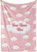 Personalized Cloud Blanket for Girls | Kids Cloud Unicorn | Custom Plush Fuzzy Rainbow for Toddler | Customized Little Girl Throw Blankets | Girl Sofa Bed Birthday | Sherpa 60x80