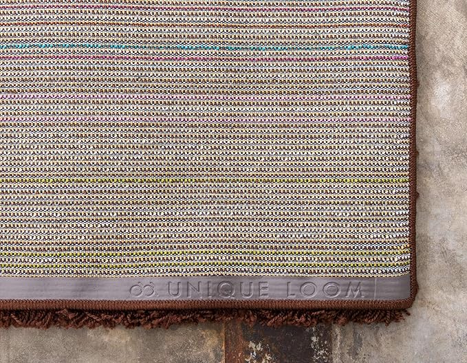 Unique Loom Solid Shag Collection Area Rug (7' 1" x 10' Rectangle, Chocolate Brown)