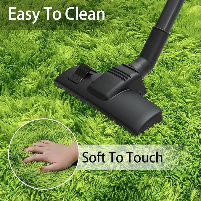 7 ft Large Fluffy Round Green Grass Area Rugs for Bedroom,Soft Shaggy Circular Rug Plush Fluffy Circle Carpet Fuzzy for Living Room Nursery Baby Toddler Room Playroom Dorm Home Decor Aesthetic