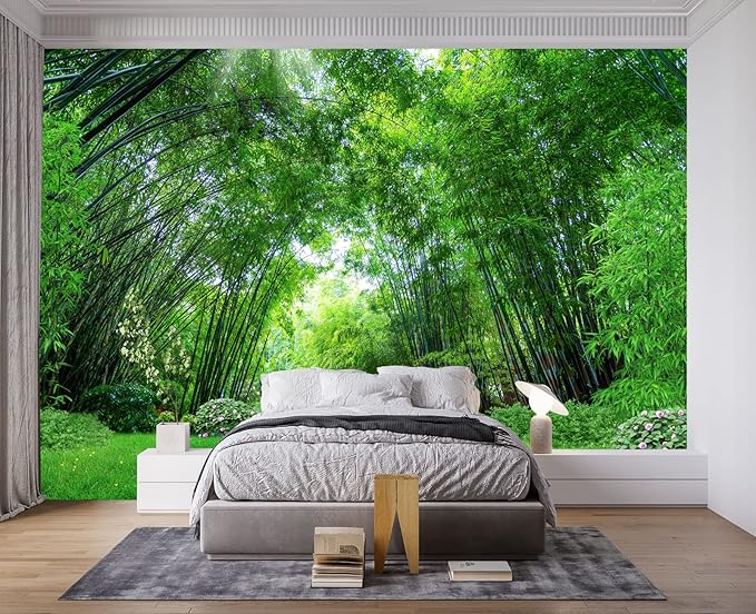 Green Bamboo Forest Wall Mural Wallpaper for Bedroom 103" x 69"
