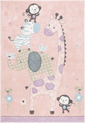 SAFAVIEH Carousel Kids 100 Collection Area Rug - 3'3" x 5'3", Blush Pink, Transitional Design, Stain Resistant, Ideal for High Traffic Areas in Living Room, Bedroom & Dining Room (CRK120U-3)