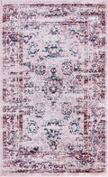 Rugs.com Charleston Collection Rug – 5' x 8' Pink Low-Pile Rug Perfect for Living Rooms, Large Dining Rooms, Open Floorplans