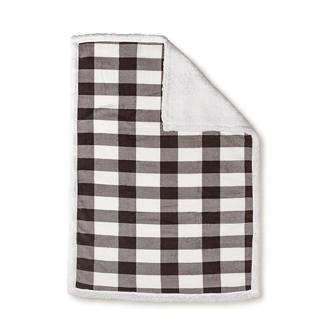 Ultra Soft Sherpa Fleece Plaid Baby Blanket | Cozy, Plush Throw Blanket for Kids | Reversible Plaid | Washable | Wide Size for Extra for Warmth & Comfort | Cute