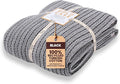 Gold Case Throw Blanket for Bed - 100% Recycled Turkish Cotton Blanket - Vintage Lightweight Soft Throw Blankets for Bed & Living Room - Twin Size Cozy Blankets - 71x90 - Black