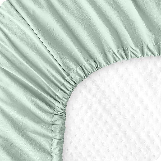 Bare Home 2-Pack Fitted Crib Sheets - Premium 1800 Ultra-Soft Microfiber - Breathable - Baby Sheet - for Boys & Girls - Fits Standard Crib and Toddler Mattresses (Spring Mint/Cloud Grey)