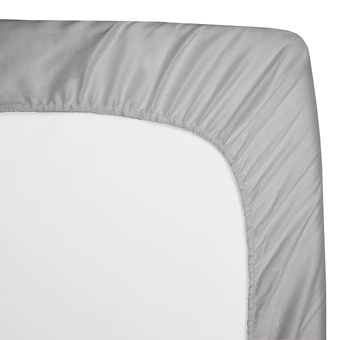 American Baby Company 2 Pack Fitted Crib Sheets 28" x 52", 100% Polyester Ultra Soft Microfiber, White/Gray, for Boys and Girls, Fits Crib and Toddler Bed Mattresses