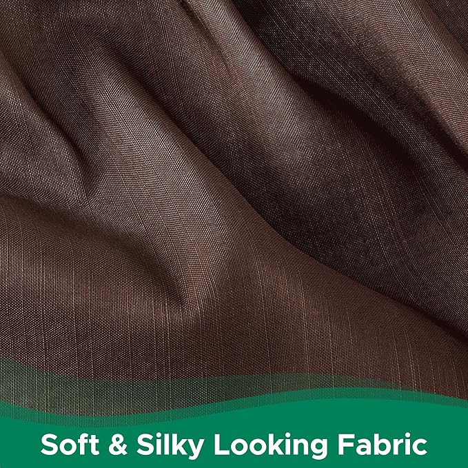 Biscaynebay Wrap Around Bed Skirts for Queen Beds 17" Long Drop, Brown Adjustable Elastic Dust Ruffles Easy Fit Wrinkle & Fade Resistant Silky Luxurious Fabric Solid Machine Washable