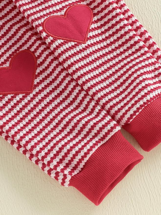 My First Valentines Baby Boy Outfit Lover Boy Long Sleeve Romper Pants Hat Infant Onesie Newborn Clothes Outfits