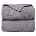 Lulu moon Muslin Quilt Blanket, Crib Blanket for Baby and Toddler,47x47 Inches(Gray)
