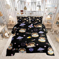 Castle Fairy Space Planet Boys Girls Comforter Set Full Size,Cartoon Hedgehog Astronaut Duvet Set Teens Bedroom Decor,Spaceship Starry Sky Microfiber Soft Bedding