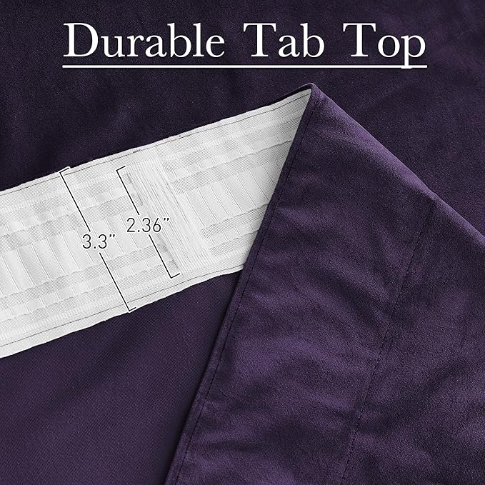 StangH Velvet Curtains Room Darkening, Thermal Insulated Drapes for Bedroom Living Room, Purple Orchid Color Window Treatment, 52 x 108 Inch, 2 Panels