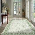 Green 4x6 Small Rug for Living Room Cream Beige and Sage Green Area Rug for Kitchen, Bedside, Dining Room, Laundry, Large Entryway Indoo Non Slip with Rubber Backing, Boho Aethestic Farmhouse D閏or