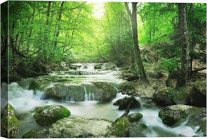 SIGNWIN-Canvas Wall Art-Sunshine in The Forest -Canvas Prints Home Artwork Decoration for Living Room,Bedroom - 32x48 inches