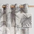 MYSKY HOME 95 Inch Brown Curtains Semi Sheer Linen Blended Window Curtain Panels for Living Room Light Filtering Privacy Protect Drapes Set Plant Leaf Style Texture Soft Touch, 52" x 95", Brown, 2 Pcs