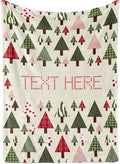 Custom Christmas Tree Blanket - Ships Next Day, Printed in USA - Fleece or Sherpa Sofa Throw, Soft Christmas Bedding, Holiday Home Decor, Customizable Family Throws (Sherpa 50x60)