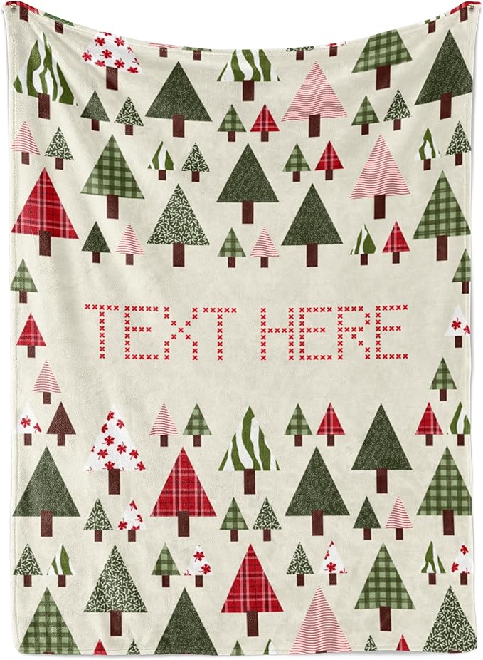 Personalized Christmas Tree Blanket - Ships Next Day, Printed in USA - Fleece or Sherpa Sofa Throw, Soft Christmas Bedding, Holiday Home Decor, Customizable Family Throws (Fleece 60x80)
