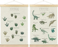 BCUANGD Dinosaur Dino Paws Wall Decor - Baby Toddler Boys Room Wall Art Poster Hanger with Wood Frames, Inspirational Hanging Canvas Decor for Kids Room Playroom Nursery Bedroom, 16x24 Inches