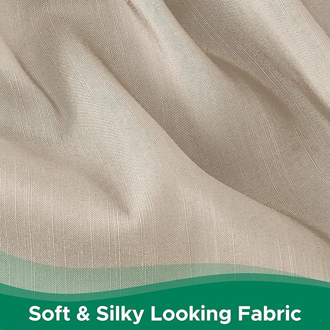Biscaynebay Wrap Around Bed Skirts for Queen Beds 22" Long Drop, Light Camel Adjustable Elastic Dust Ruffles Easy Fit Wrinkle Resistant Silky Luxurious Fabric Machine Washable