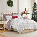 Southshore Fine Living, Inc. 7-Piece Christmas Comforter Set Cal King, Red & White Christmas Bedding King, Reversible Winter Comforter, Holiday Bedding, 4 Shams, 2 Throw Pillows - Holiday Harmony
