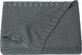 NTBAY Cable Knit Cooling Toddler Blanket, Soft and Breathable Baby Blanket 30x40 Inches Made from Rayon Derived from Bamboo for Crib, Stroller, Nursery, Dark Grey